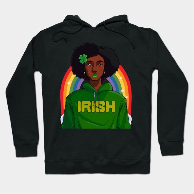 African American Black Leprechaun St Patrick Day Hoodie by Noseking